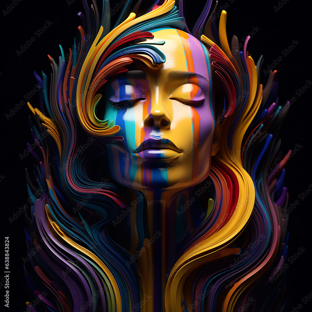Colorful Graphic Design of a Woman's Face