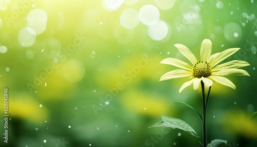 green sun flower blur background