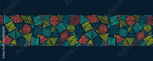 Hand drawn abstract seamless pattern, ethnic background, simple style - great for textiles, banners, wallpapers, wrapping - vector design