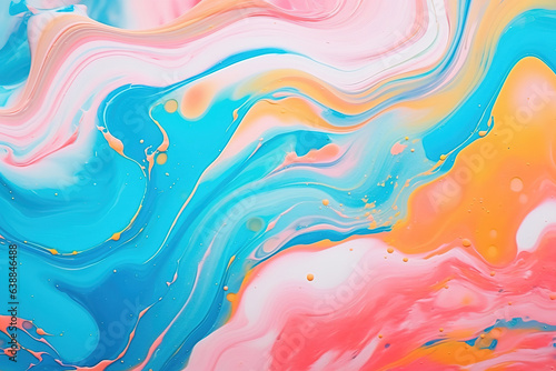 Abstract colorful ink paint wave painting texture background