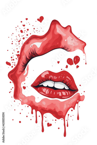beautiful red lips romantic graphics
