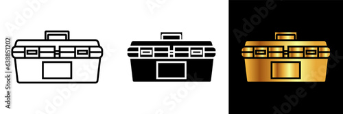 Toolbox Icon, an icon representing a toolbox, symbolizing craftsmanship, repair, and handy tools for various tasks.