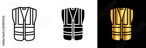 High Visibility Vest Icon, an icon representing a high visibility vest, symbolizing safety, visibility, and protection for workers in low-light or high-traffic environments.