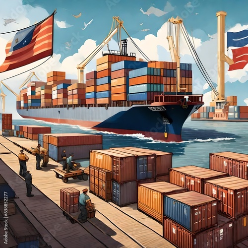 container cargo freight ship