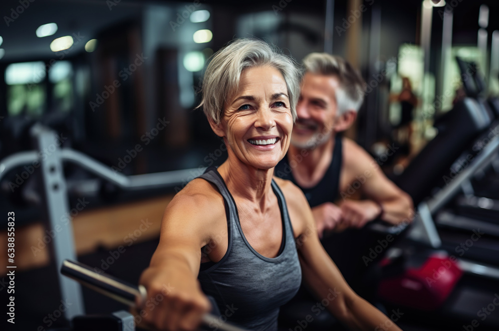 Obraz premium AI generated image of mature female with personal instructor