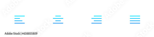 blue gradient text align vector icon button