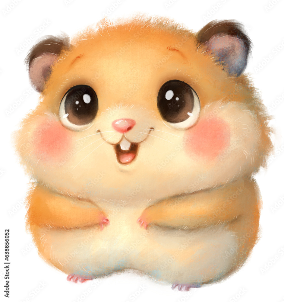 Illustration of a cute cartoon baby hamster. Cute animals. Little animals. Transparent background, PNG Illustration of a cute cartoon baby hamster. Cute animals. Little animals. Transparent background, PNG