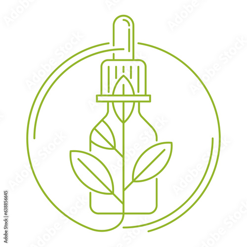 Essential Oil icon - flask with aromatic liquid