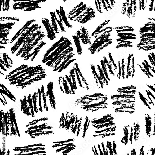 Pensil Painted Grunge Strokes Seamless Pattern.
