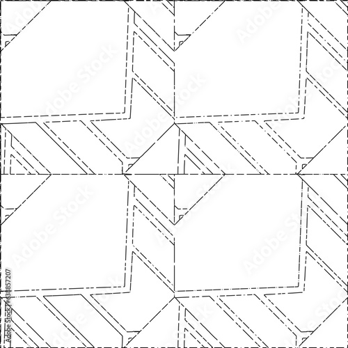 White background with black Dashes lines. Plain background with  simpe pattern. Black and white color. Abstract background for web page, textures, card, poster, fabric, textile.