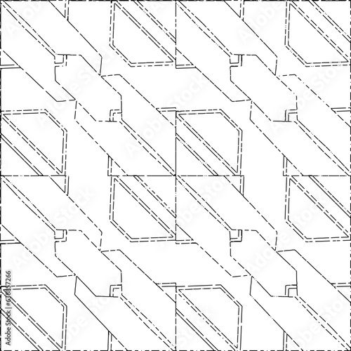 White background with black Dashes lines. Plain background with  simpe pattern. Black and white color. Abstract background for web page, textures, card, poster, fabric, textile.