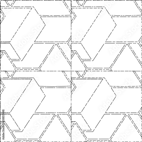 White background with black Dashes lines. Plain background with  simpe pattern. Black and white color. Abstract background for web page, textures, card, poster, fabric, textile.