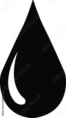 black Water drop shape icon. Water or rain drops shape icon. Blood or oil drop. Plumbing logo. Flat style outline. glossy water drops isolated on white background.