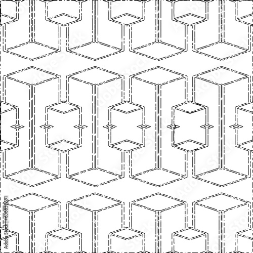 White background with black Dashes lines. Plain background with  simpe pattern. Black and white color. Abstract background for web page, textures, card, poster, fabric, textile.