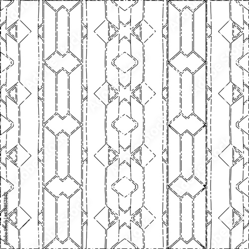 White background with black Dashes lines. Plain background with  simpe pattern. Black and white color. Abstract background for web page, textures, card, poster, fabric, textile.