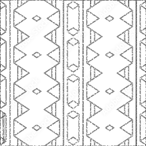White background with black Dashes lines. Plain background with  simpe pattern. Black and white color. Abstract background for web page, textures, card, poster, fabric, textile.