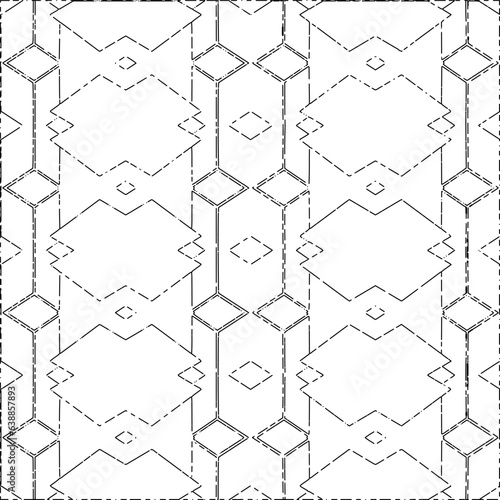 White background with black Dashes lines. Plain background with  simpe pattern. Black and white color. Abstract background for web page, textures, card, poster, fabric, textile.