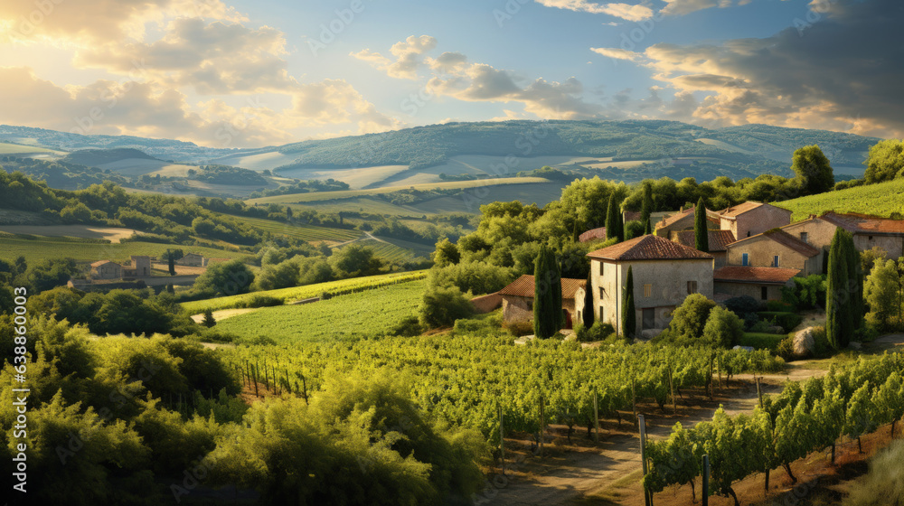 Fototapeta premium Vineyards in the Mountains