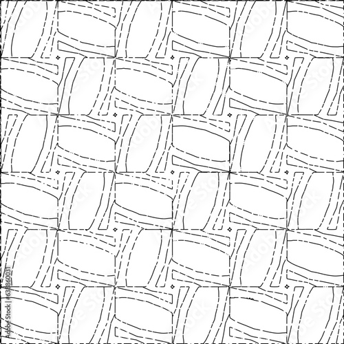 White background with black Dashes lines. Plain background with  simpe pattern. Black and white color. Abstract background for web page, textures, card, poster, fabric, textile.
