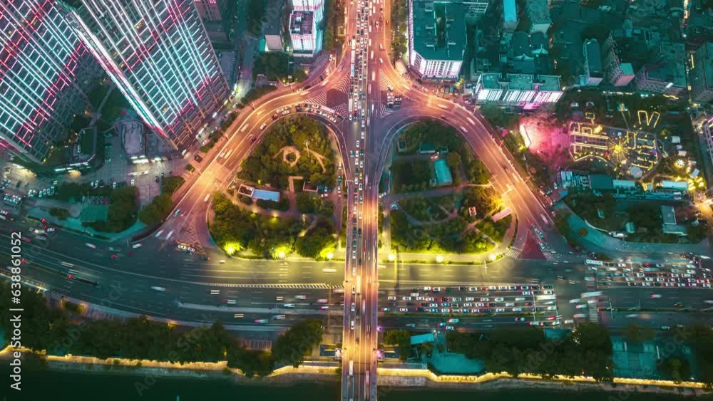 Time-lapse photography of urban scenery in Changsha, Hunan, China