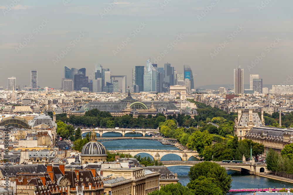Paris from above overlooking the La Defense district Paris from above overlooking the La Defense district