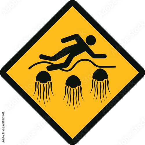 danger stingers symbol for no swimming sign vector