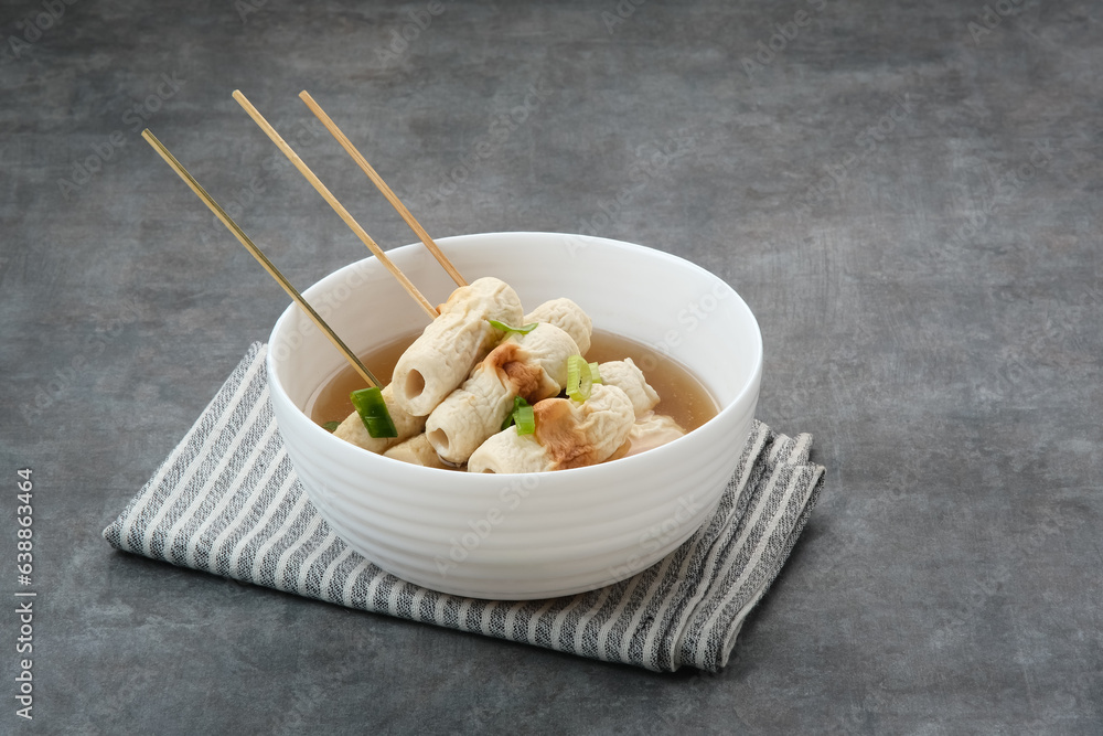 Odeng Soup or Eomukguk, Korean Food made from fish cake with soy sauce
Odeng Soup or Eomukguk, Korean Food made from fish cake with soy sauce