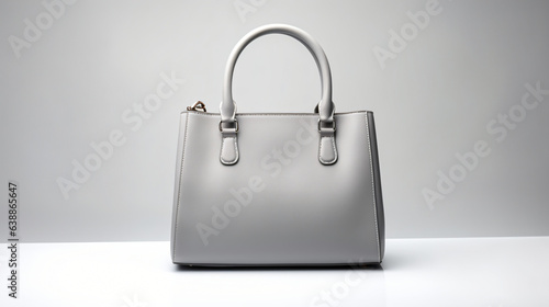 Trendy Gray Women's Handbag on Studio Background - Stylish and Modern Accessory