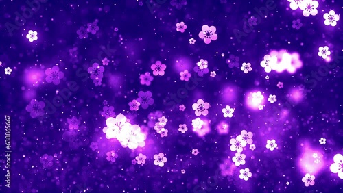 Chinese Blossom Flowers Background Animation with Seamless Loop
