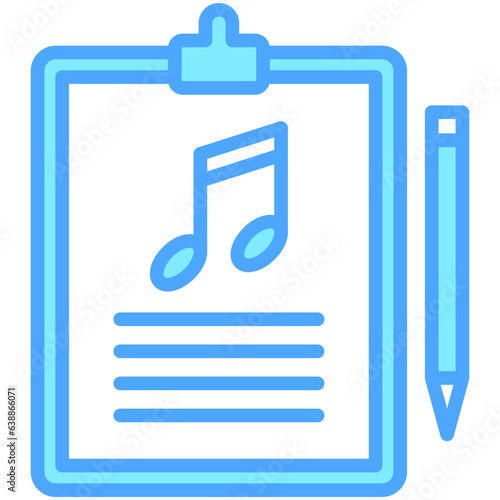 Songwriter icon often used in design, websites, or applications, banner, flyer to convey specific concepts related to music and multimedia