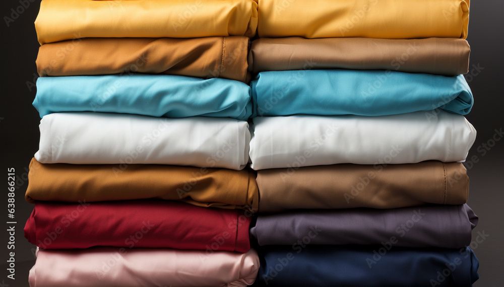 Stack of various natural fabrics. Natural textile background. Stack of various natural fabrics. Natural textile background.