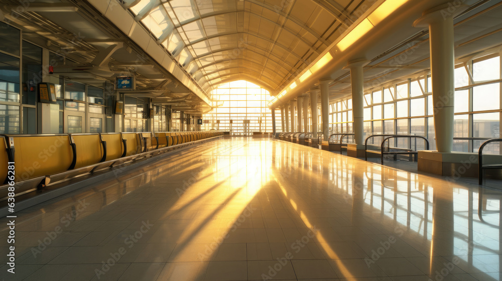Airport terminal, modern airport terminal. Generative Ai Airport terminal, modern airport terminal. Generative Ai