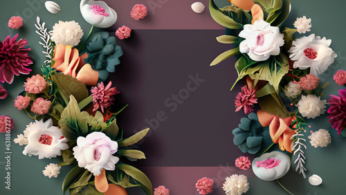 Wallpaper Mural frame with flowers Torontodigital.ca