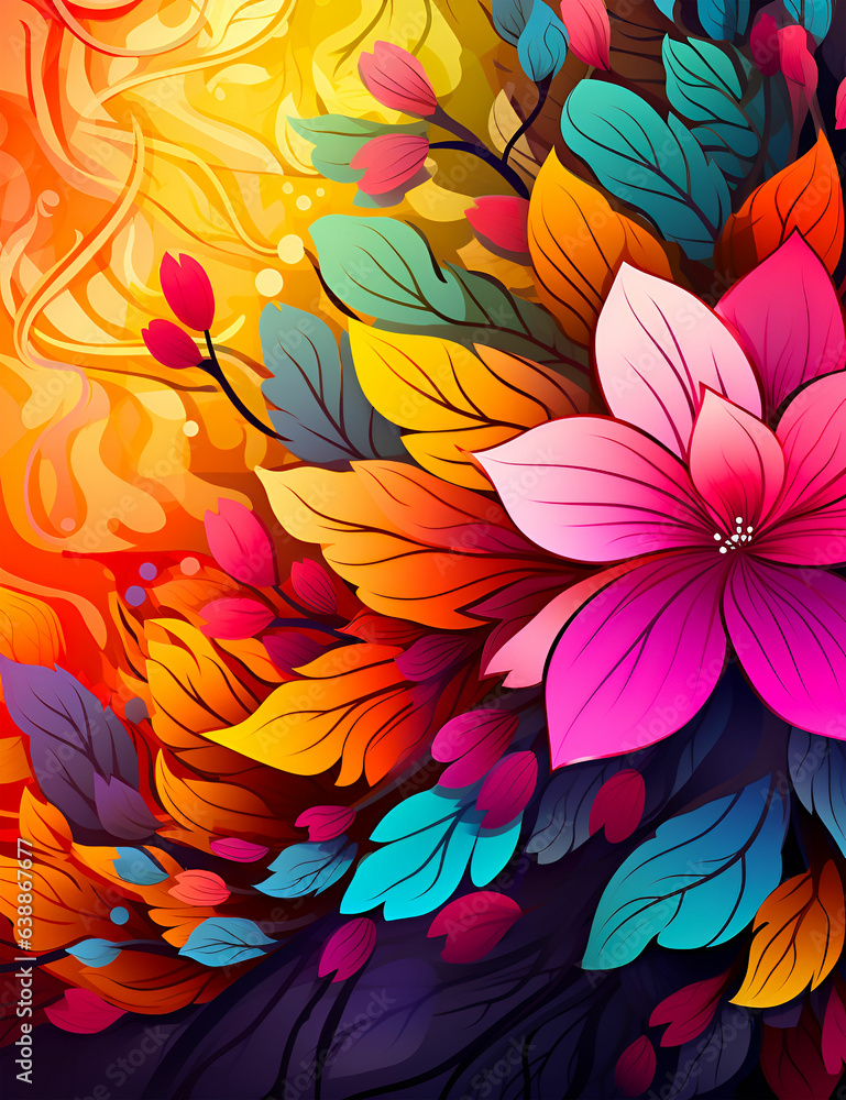 Colorful flower design Colorful flower design