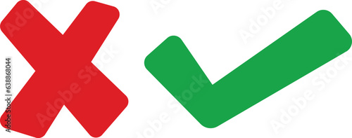 tick and cross symbol vector