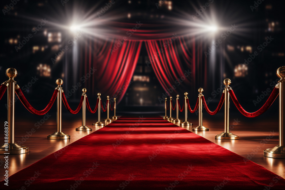 Red Carpet Roll-Out at Glamorous Movie Premiere Background Red Carpet Roll-Out at Glamorous Movie Premiere Background