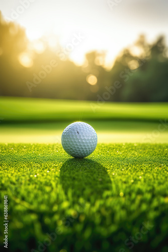 Golf Ball on Green Close-Up