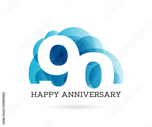 90 Happy Anniversary vector illustration design 