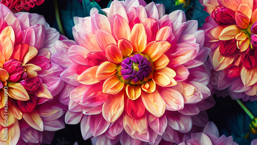 yellow and red dahlia flower