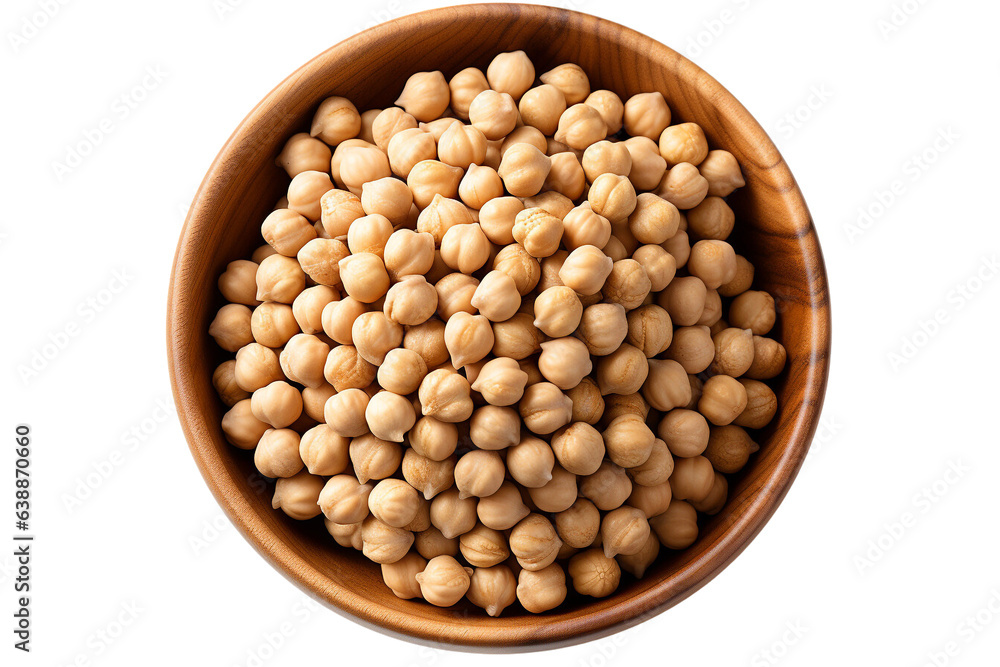 Chickpeas in the bowl on isolated background.Healthy and vegan concept.Created with Generative AI technology. Chickpeas in the bowl on isolated background.Healthy and vegan concept.Created with Generative AI technology.
