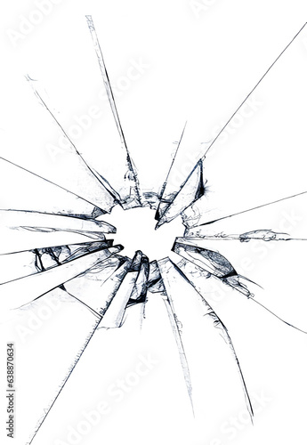 Broken cracks glass fracture effect texture isolated PNG easy to use