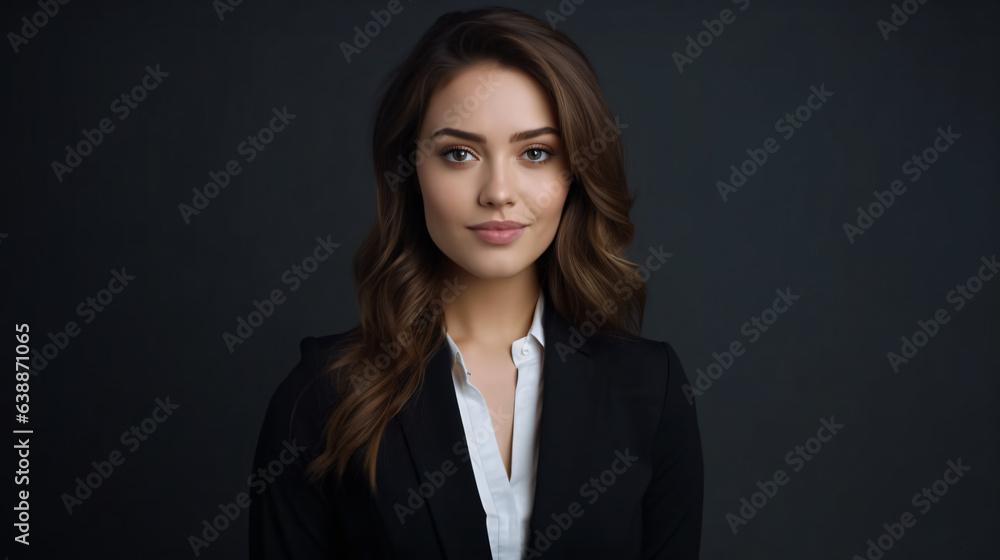 Portrait of Smiling Businesswoman in Suit on Isolated Background Portrait of Smiling Businesswoman in Suit on Isolated Background