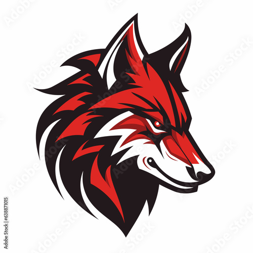 Wallpaper Mural Esport wolf vector logo on white background side view, wolf icon, wolf head, wolf sticker Torontodigital.ca