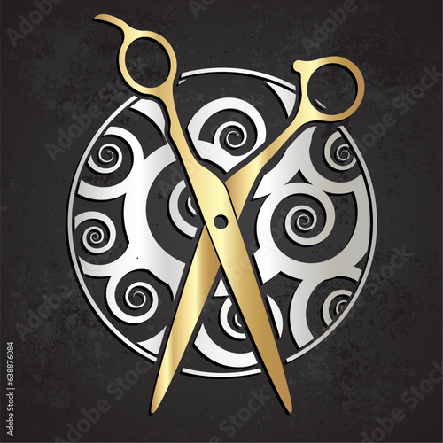 metal scissor symbol / fashion theme vector illustration