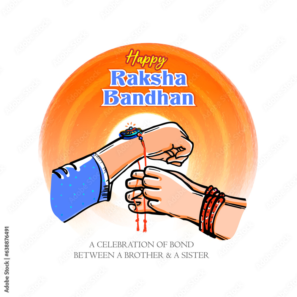 Girl hand tying rakhi to brother's hand during Raksha Bandhan festival ...