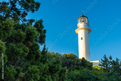 Wallpaper Mural Detail of the white lighthouse or Cape Ducato Lefkas at sunset in the southern area of the island of Lefkada. Greece. Torontodigital.ca