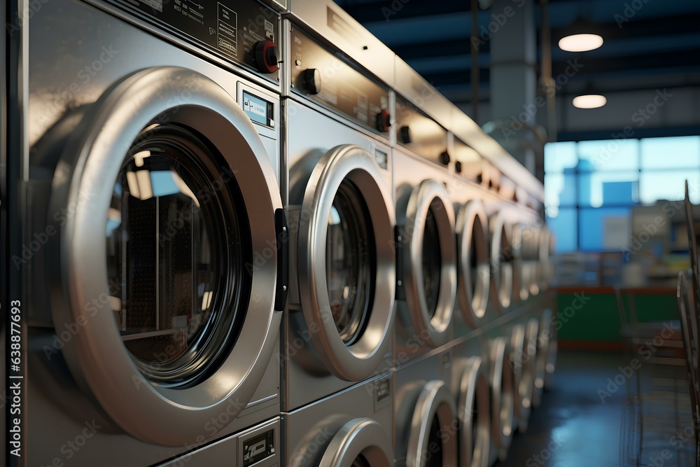 Self-service laundry, washing machines. Self-service laundry, washing machines.