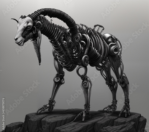 Biomechanical goat. Digital...