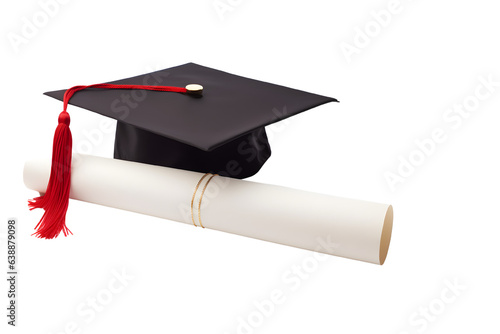 Graduation cap on transparent background PNG photo