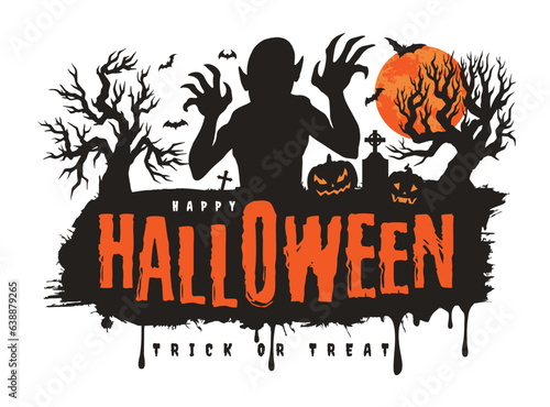 Happy Halloween holiday colorful flyer